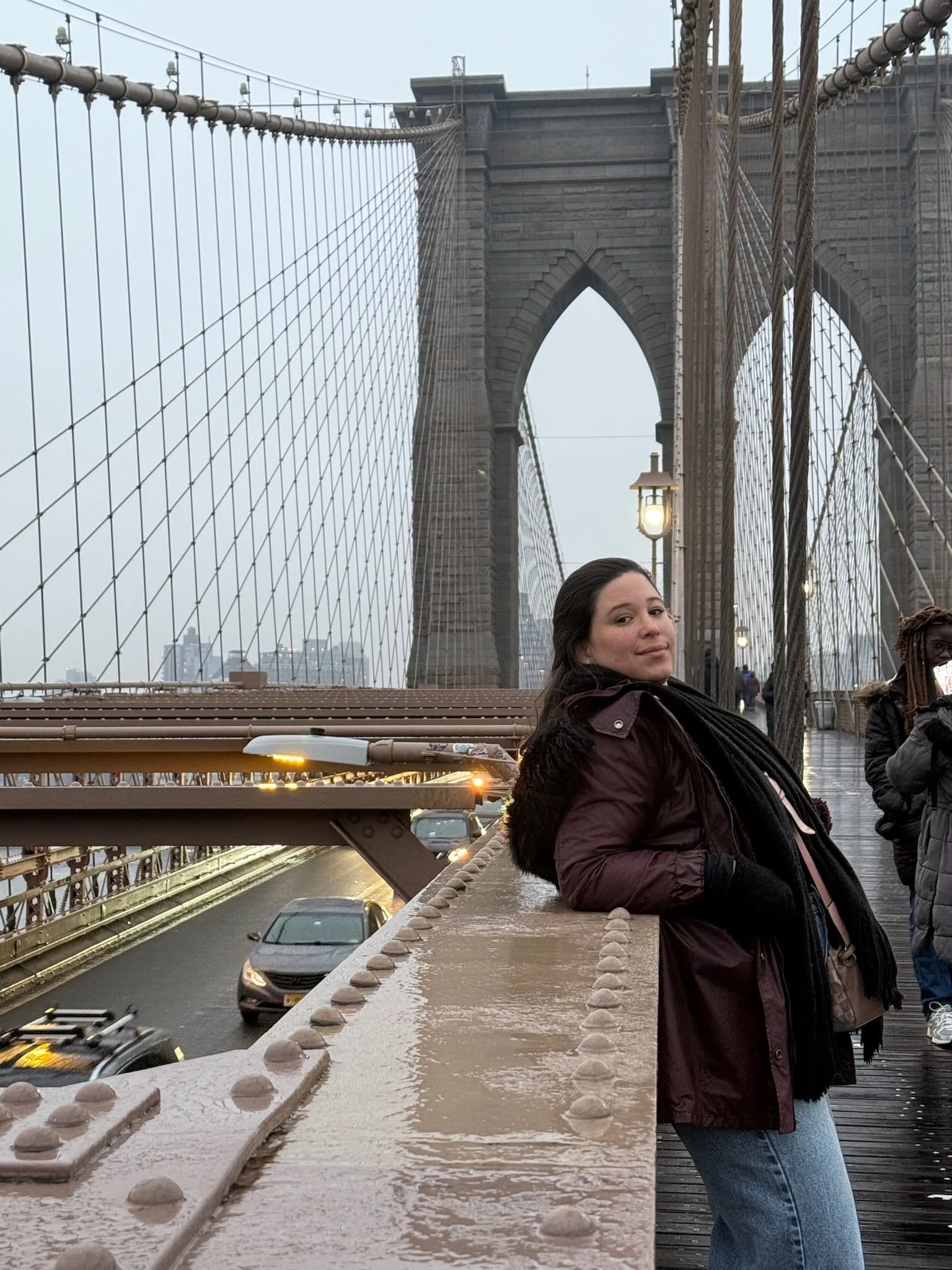 Aline on the Brooklyn Bridge